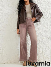 luvamia Flare Jeans for Women Thin Fleece Lined High Waisted Wide Leg Trendy Fall Stretchy Denim Pants Trouser Jeans