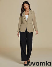 LUVAMIA Women's Classic Button Blazer Single Jacket Coat Long Sleeve