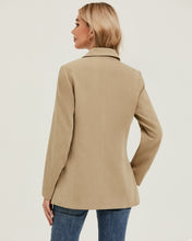 luvamia Blazers for Women Business Casual Twill Long Blazers Suit Jackets Dressy Office Work Professional Coat Loose Fit
