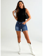 luvamia Jean Shorts for Women High Wasited Trendy Stretchy Crossover Wasit Denim Shorts Raw Hem Casual Summer Pockets