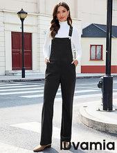 luvamia Corduroy Overalls for Women Loose Fit Baggy Straight Casual Adjustable Straps Bib Jumpsuit Overalls with Pockets