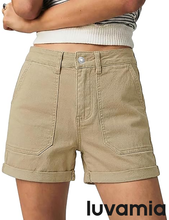 luvamia FleXclusive Jean Shorts for Women High Waisted Cuffed Stretchy Denim Shorts