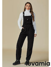 Women's No Stretch Adjustable Fleece Overalls Casual Jumpsuits With Pockets