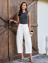 luvamia FleXclusive Barrel Jeans for Women Trendy Wide Leg High Rise Baggy Pull On Elastic Waist Button Fly Drawstring Denim Pants
