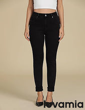 LUVAMIA Women's Full Length High Waist Skinny Fit Denim Slight Stretch Slim Jeans