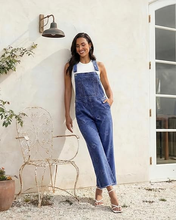 luvamia FleXclusive Denim Overalls for Women Wide Leg Capri Jean Jumpsuit Loose Fit Summer Stretchy Bib Overall Embroidered Raw Hem