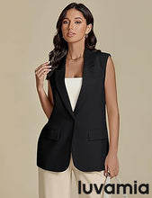 luvamia Women's sleeveless business style lapel vest jacket