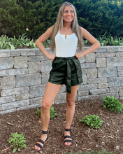 luvamia Faux Leather Shorts for Women High Waist Wide Leg Stretchy Waist Shorts with Pockets Belt Short PU Leather