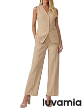 luvamia Two Piece Sets for Women Vest Pantsuits Set Dressy Business Casual Outfits