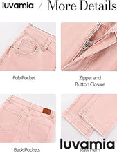 luvamia FleXclusive Capri Jeans for Women Trendy Mid Rise Distressed Raw Hem Casual Summer Stretchy Denim Capris Pants Relaxed Fit