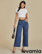 LUVAMIA Women's 5-Pocket Denim High Waist Retro Wide Leg Jean Styles