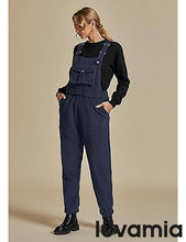 Women's No Stretch Adjustable Fleece Overalls Casual Jumpsuits With Pockets