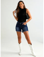 luvamia Jean Shorts for Women High Wasited Trendy Stretchy Crossover Wasit Denim Shorts Raw Hem Casual Summer Pockets