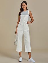 LUVAMIA Women Sleeveless Adjustable Strap One Piece Casual Denim Harem Overall
