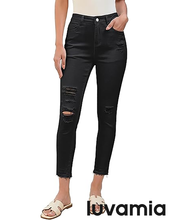 luvamia FleXclusive  Cropped Jeans for Women Skinny Trendy High Waisted Distressed Ripped Stretchy Denim Pants Destroyed Jeggings