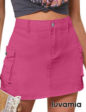 luvamia  Cargo Shorts for Women Casual Summer Skorts Skirts High Waisted Mini Short Skort with Pockets Y2K
