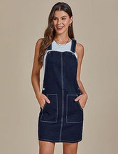 luvamia Women's Casual Straps Denim Overall Pinafore Dress with Pocket