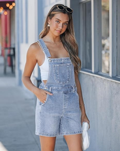 luvamia FleXclusive Denim Overalls for Women Loose Fit Baggy Jean Shorts Overall Bib Summer Casual Stretchy Adjustable Shortalls