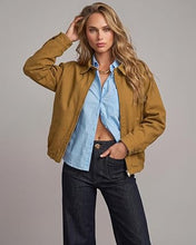 luvamia Oversized Jean Jacket Women Zip Up Bomber Denim Jacket Fall Outfits Modern Bomber Silhouette, Loose Fall Jackets, Elasticized Hem, Button-Tab Collar, Dropped Shoulders, Trendy Western Outfits