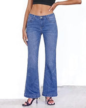 luvamia FleXclusive Flare Jeans for Women Mid Rise Bootcut Denim Pants Distressed Stretchy Denim, Retro Distressed Washed, Chic Y2K Style, Date Night Outfit, Slim Through Knee, Nashville Western Inspired