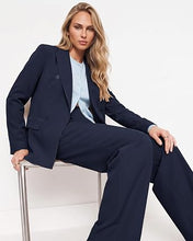 luvamia Pants Suits Women 2 Piece Double Breasted Business Casual Outfits Classic Notch Lapel, Wide Leg Pants, Structured Shoulders, Professional Dressy Pantsuit Set, Office Chic, 2026 Fall Fashion