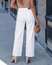 luvamia FleXclusive Wide Leg Jeans for Women High Waisted Stretchy Denim Pants Raw Hem Wide Leg Jeans, 90s Baggy Straight, High Rise, Stretch, 29.5 Inch Inseam, Button Front, Raw Hem, Western Outfit for Women