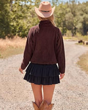 luvamia Faux Suede Jackets Women Oversized Cropped Funnel Neck Zip Up Coats Soft Faux Suede, Stand Collar, Loose Fit, Front Zipper, Modern Bomber Silhouette & Adjustable Hem, Fall Essential Outerwear