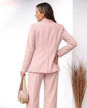 luvamia Pants Suits Women 2 Piece Double Breasted Business Casual Outfits Classic Notch Lapel, Wide Leg Pants, Structured Shoulders, Professional Dressy Pantsuit Set, Office Chic, 2026 Fall Fashion