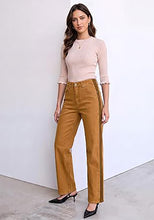 luvamia FleXclusive Straight Leg Jeans for Women High Waisted Tuxedo Stripe Denim Pants 29" Inseam, Stretchy Jean Pants, Tuxedo Stripe On The Side, Relaxed Fit Jeans With Design, 90s Style, Concert Outfits Women