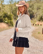 luvamia Faux Suede Jackets Women Oversized Cropped Funnel Neck Zip Up Coats Soft Faux Suede, Stand Collar, Loose Fit, Front Zipper, Modern Bomber Silhouette & Adjustable Hem, Fall Essential Outerwear