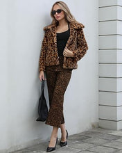 luvamia Women's Leopard Print Faux Fur Jackets Fluffy Furry Winter Coats Cheetah Animal Print Jackets, Oversized, Lapel, Snap Button, Inner Lining, Furry Winter Coats with Pockets, Western Outfits