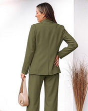 luvamia Pants Suits Women 2 Piece Double Breasted Business Casual Outfits Classic Notch Lapel, Wide Leg Pants, Structured Shoulders, Professional Dressy Pantsuit Set, Office Chic, 2026 Fall Fashion