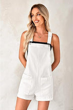 LUVAMIA Women's Denim Jumpsuit Overall Adjustable Sleeveless Stretch Short Romper Jean.