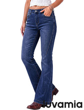 luvamia FleXclusive Flare Jeans for Women Mid Rise Bootcut Denim Pants Distressed Stretchy Denim, Retro Distressed Washed, Chic Y2K Style, Date Night Outfit, Slim Through Knee, Nashville Western Inspired