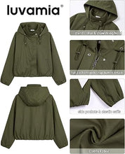 luvamia Women's Funnel Neck Jacket Casual Crop Zip Up Hooded Bomber Jackets Trendy, Oversized, Long Sleeve, Stand Collar, Elastic Cuff and Hem, Cropped, Funnel Neck Jacket Coats for Women, Fall Outfits