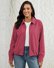 luvamia Faux Suede Jackets for Women Oversized Fall Coats Cropped Outerwear Zip Up, Long Sleeve, Slash Pockets, Modern Western Boho, Lapel Collar, Oversized Bomber Jacket, Drop Shoulder, Gathered Hem