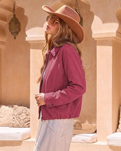 luvamia Faux Suede Jackets for Women Oversized Fall Coats Cropped Outerwear Zip Up, Long Sleeve, Slash Pockets, Modern Western Boho, Lapel Collar, Oversized Bomber Jacket, Drop Shoulder, Gathered Hem