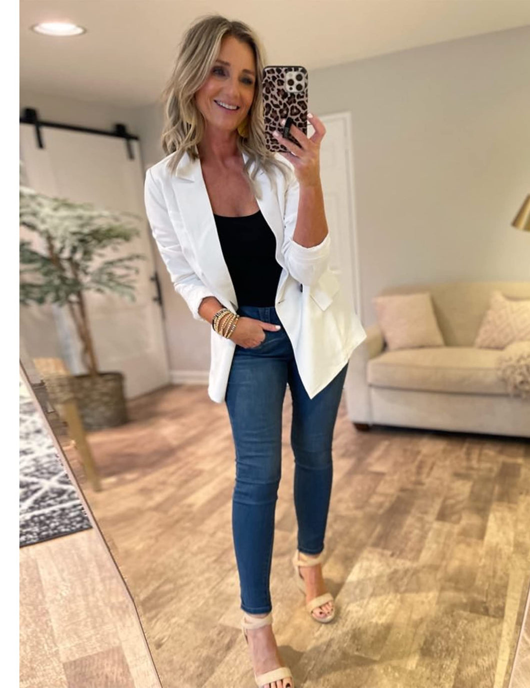 Black Jacket Women Women White Blazer Coat Fashion Long Sleeve