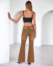 luvamia FleXclusive Flare Jeans for Women Mid Rise Bootcut Denim Pants Distressed Stretchy Denim, Retro Distressed Washed, Chic Y2K Style, Date Night Outfit, Slim Through Knee, Nashville Western Inspired