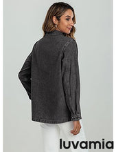 luvamia 2025 Jean Jackets for Women Fashion Oversized Button Down Denim Jacket Western Fall Shacket Jacket with Pockets