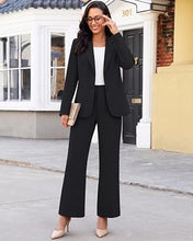 luvamia Pant Suits for Women 2 Piece Sets Business Casual Bootcut Pants Set Buttons Breasted Suit Jackets, High Waisted Bootcut Pants, 29" Inseam, Professional Office Pantsuits, Fall Teacher Outfits