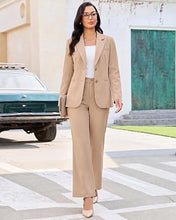 luvamia Pant Suits for Women 2 Piece Sets Business Casual Bootcut Pants Set Buttons Breasted Suit Jackets, High Waisted Bootcut Pants, 29" Inseam, Professional Office Pantsuits, Fall Teacher Outfits