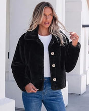 luvamia Faux Fur Jackets for Women Cropped Fuzzy Fluffy Fall Winter Coats Trendy Oversized Jacket, Crop, Lapel, Button Down Closure, Faux Fur Coats with Pockets, Inner Lining, Warm Winter Outerwea