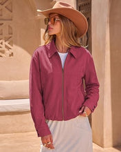 luvamia Faux Suede Jackets for Women Oversized Fall Coats Cropped Outerwear Zip Up, Long Sleeve, Slash Pockets, Modern Western Boho, Lapel Collar, Oversized Bomber Jacket, Drop Shoulder, Gathered Hem