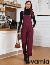 luvamia Corduroy Overalls for Women Loose Fit Baggy Straight Casual Adjustable Straps Bib Jumpsuit Overalls with Pockets