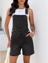 luvamia FleXclusive Denim Overalls for Women Loose Fit Baggy Jean Shorts Overall Bib Summer Casual Stretchy Adjustable Shortalls