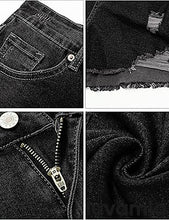 luvamia Jean Shorts for Women High Waisted Stretchy Distressed Denim Shorts Ripped Frayed Raw Hem Summer Casual Shorts