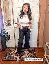 luvamia Wide Leg Jeans for Women Trendy High Waisted Flare Jeans Cropped Denim Pants Stretchy Baggy with Patch Pockets
