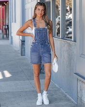 luvamia FleXclusive Denim Overalls for Women Loose Fit Baggy Jean Shorts Overall Bib Summer Casual Stretchy Adjustable Shortalls