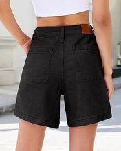 luvamia FleXclusive Jean Shorts for Women High Waisted Wide Leg Cinch Waist Stretchy Denim Mid Thigh Shorts Casual Summer Jorts